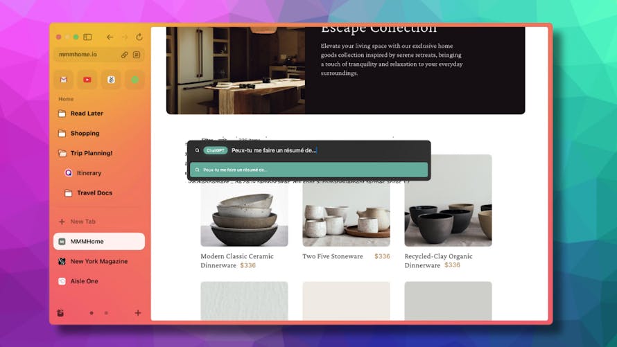 arc navigateur web IA