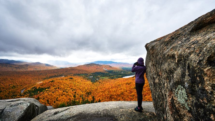 Adirondacks balanced rock trail