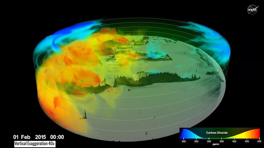 Visualisation 3D CO2 Atmosphère