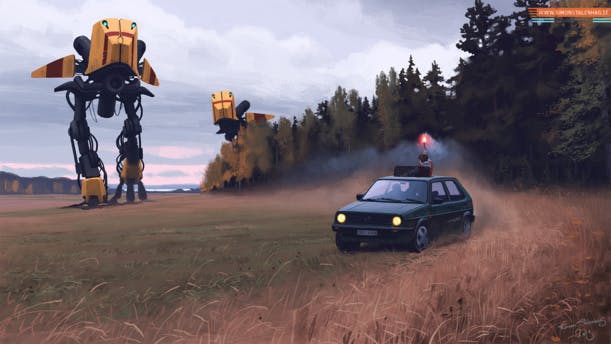 Robots, dinosaures et friches : un artiste suédois revisite les années 1980