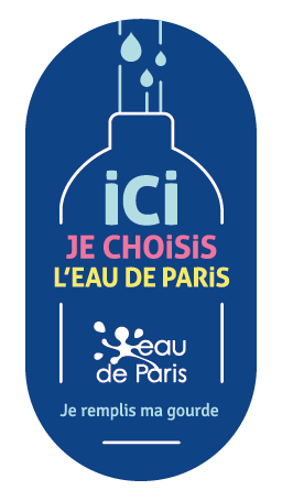 Le sticker "Ici, je choisis l'eau de Paris"