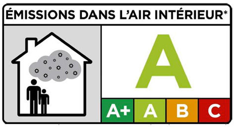 Le logo des émissions dans l'air intérieur.
