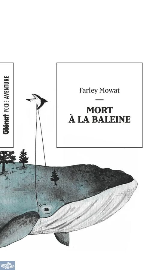 Couverture du livre "Mort à la baleine" de Farley Mowat avec dessin minimaliste.