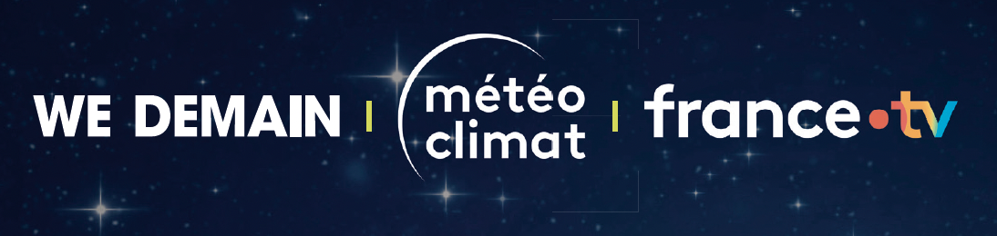 logos de WE DEMAIN, météo climat et France Téléivision