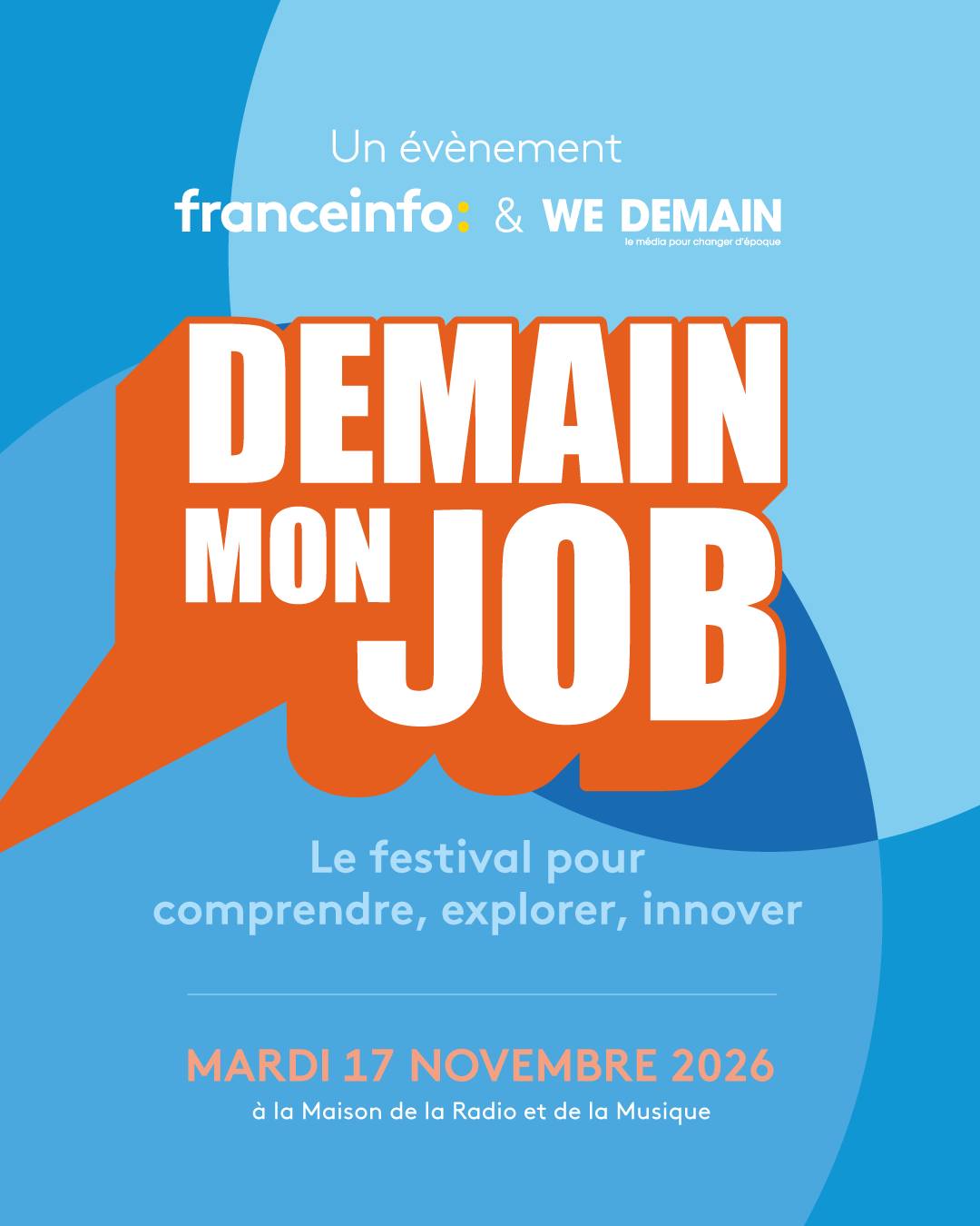 L'équipe termine l'année en beauté en vous proposant un événement de (très) grande ampleur, en partenariat avec @franceinfo : « Demain mon job », un festival entièrement dédié à l'avenir du travail. 🚀

Et le sujet nous concerne toutes et tous. Car le monde professionnel n'a sans doute jamais connu de transformation aussi rapide. L'intelligence artificielle redessine des métiers entiers, les reconversions viennent bousculer des carrières que l'on imaginait toutes tracées, et de nouvelles attentes s'affirment autour du management, de l'équilibre de vie et, surtout, de la quête de sens. Dans ce paysage en plein mouvement, une même question revient, lancinante : comment y trouver, ou y retrouver, sa place ?

C'est précisément pour y répondre que nous avons imaginé cette journée à la Maison de la radio, pensée non pas comme un simple cycle de conférences, mais comme un véritable espace d'exploration. L'idée : décrypter sans filtre les grandes mutations du travail, tout en donnant à chacun des clés concrètes pour passer à l'action plutôt que de subir ces changements.

👉 Toutes les infos sur l'événement sont disponibles sur le lien en bio ! 

Cet événement est organisé en partenariat avec @francetravail  @creditagricole @microsoft_france  @erasmusplusfr  @celsa_juniorcom  @welcometothejungle_fr