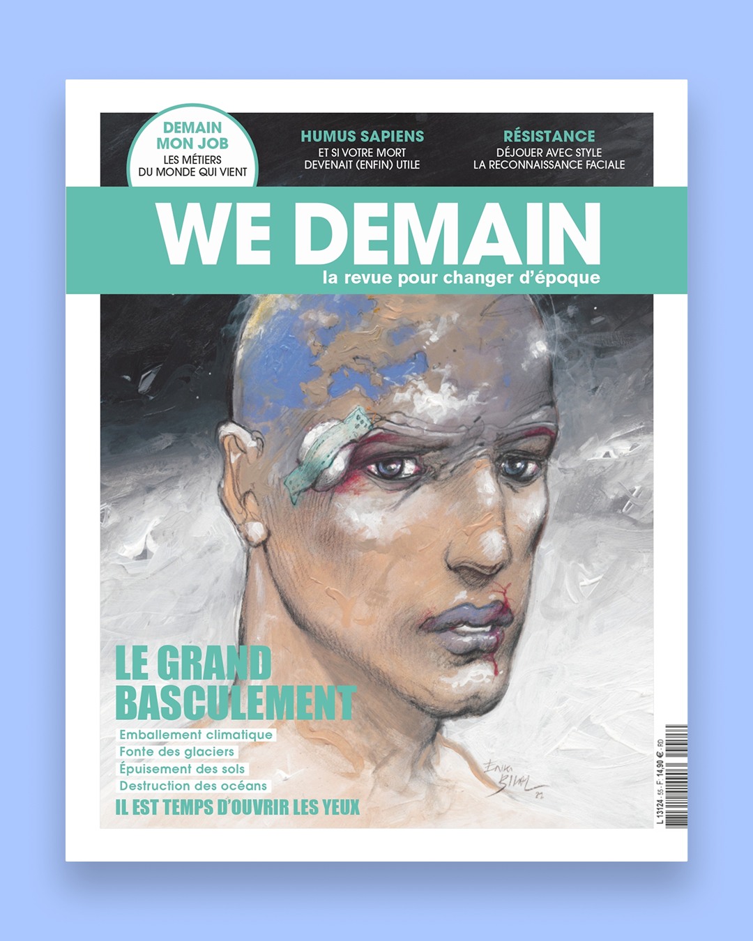 Le grand basculement n’est pas seulement celui du climat. C’est celui de notre conscience.

Dans un monde où tout bascule, pas seulement le climat nous ne pouvons plus rester spectateur. Le moment où nous comprendrons que nous en sommes à la fois les auteurs, les victimes et les réparateurs nous pourrons envisager un monde plus équitable. Car si le dérèglement climatique concerne l’humanité tout entière, tout le monde n’en paiera pas le même prix.

Chez We Demain, nous croyons qu’il est encore temps d’agir, en réinventant nos métiers et nos modes de vie pour garantir un futur où respirer reste possible pour tous. 

Notre nouveau numéro, Le grand basculement est disponible dès aujourd’hui en kiosque, librairie, Relay et sur notre site internet wedemain.fr 
Et pour ne plus en rater aucun, abonnez-vous !

Illustration de la couverture : @enkibilal_officiel