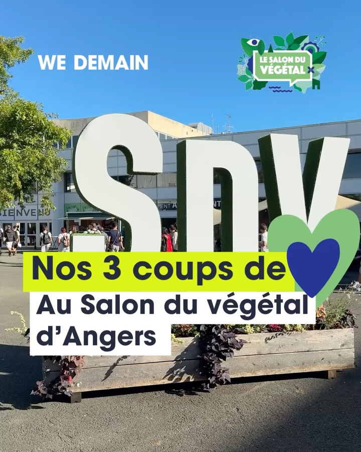 NOUS AVONS ARPENTÉ LE PLUS GRAND SALON PROFESSIONNEL DU VÉGÉTAL DE FRANCE.

Voici les 3 coups de cœur de la rédaction de We demain.
Les 15, 16 et 17 septembre, nous nous sommes rendus au Salon du Végétal, à Angers, LE rendez-vous professionnel de référence pour tout ce qui touche au végétal de demain. Au programme : des centaines d’exposants, des experts, et une même obsession, végétaliser durablement, sous toutes ses formes. Nous t’avons sélectionné nos trois coups de cœur de la rédac.

🌵 Le jardin contraint. Comment faire pousser du vivant là où tout semble hostile : sols pauvres, espace réduit, sécheresse, ville minérale ? Cet espace explore l’aménagement en milieux contraints, l’un des grands défis de la végétalisation de demain.

💡 Les innovations. Du côté de l’espace Innovert, nous avons découvert les nouveautés qui dessinent l’avenir de la filière : des solutions plus sobres, plus résistantes, mieux adaptées au changement climatique.

🌳 Le Pôle Arbre(s). Parce que l’arbre est un allié essentiel face aux canicules et à l’érosion de la biodiversité, ce pôle lui rend enfin la place qu’il mérite dans nos villes et nos paysages.

Et derrière ce rendez-vous professionnel, toute une filière se mobilise pour faire avancer les usages, les connaissances et les pratiques autour du végétal.

Plante & Cité, centre technique national de la nature en ville, contribue à faire le lien entre recherche, expérimentation et pratiques professionnelles. Valhor, l’interprofession française de l’horticulture, de la fleuristerie et du paysage, fédère et représente les acteurs de la filière.
Deux acteurs qui contribuent pleinement à la dynamique collective autour du végétal, aux côtés des organisateurs, des exposants, des professionnels et de l’ensemble des partenaires mobilisés autour du Salon du Végétal.

#SalonDuVegetal #Angers #Vegetalisation #Biodiversite